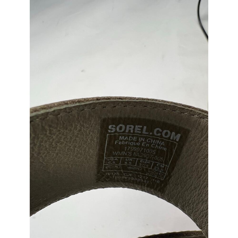 Sorel, NL2937-005 Torpeda Slide Leather Slides, Taupe, Slip-On Comfort Sandals - Picture 14 of 14